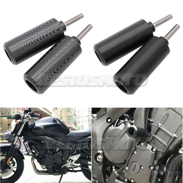 

motorcycle black carbon no cut frame sliders crash falling protection for fz6 fz600 2004-2008 2005 2006 2007