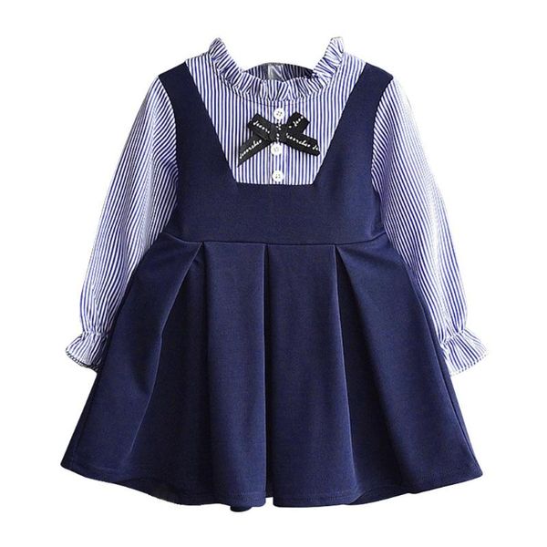 

kids girls personality striped a-line dress round collar children cotton comfort soft korean dress daily leisure wear, Red;yellow