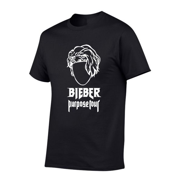 

new justin bieber with the same paragraph cotton t-shirt men and women short-sleeved tee couple wholesale, White;black