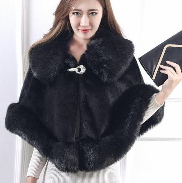 

vetement 2019 winter women's faux fur coat artificial fur overcoat furry jacket femme oversize furry fake outwear q964, Black