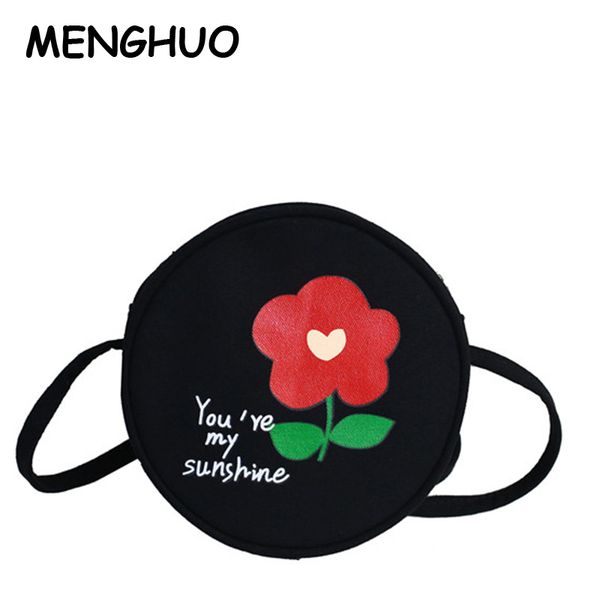 

menghuo canvas printed small round bag female new fashion simple personality casual wild shoulder messenger bag