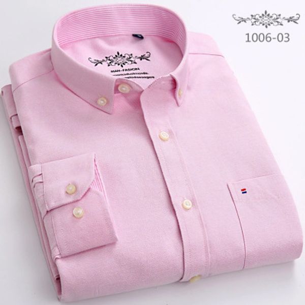 

mens long sleeve solid oxford dress shirt with left chest pocket high-quality male casual regular-fit button down shirts, White;black