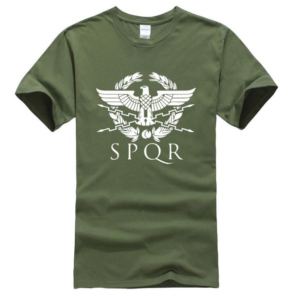 

летняя мода spqr роман гладиатор imperial golden eagle баннер футболка мужчины повседневная с коротким рукавом мужская футболка harajuku топ, White;black