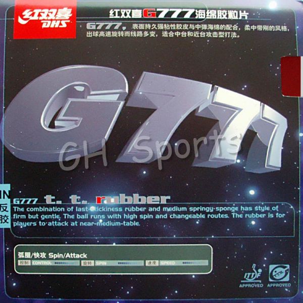 

dhs g777 (loop / quick attack) pips-in table tennnis rubber with sponge