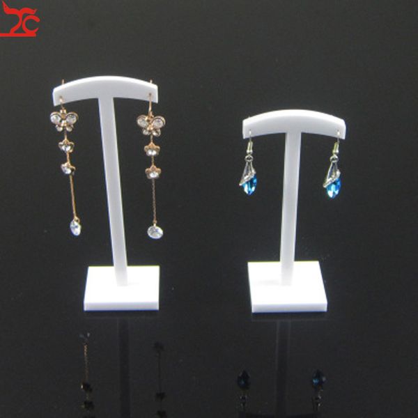 

2pcs/set fashion earring display rack acrylic earrings showing stand shelf jewelry showcase earring stud holder props, Pink;blue