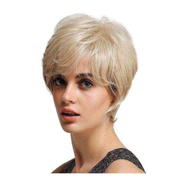 

4x 8inch women lasting resistant short straight fluffy human hair wig