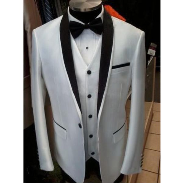 

light grey groom tuxedo groomsmen side vent wedding/dinner/evening suits man bridegroom (jacket+pants+tie+vest, White;black