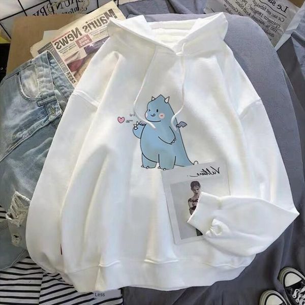 

hooded sweater sweater clothes coat student clothes female 2020 season fashion loose coat student ins academic style long sleeve, White