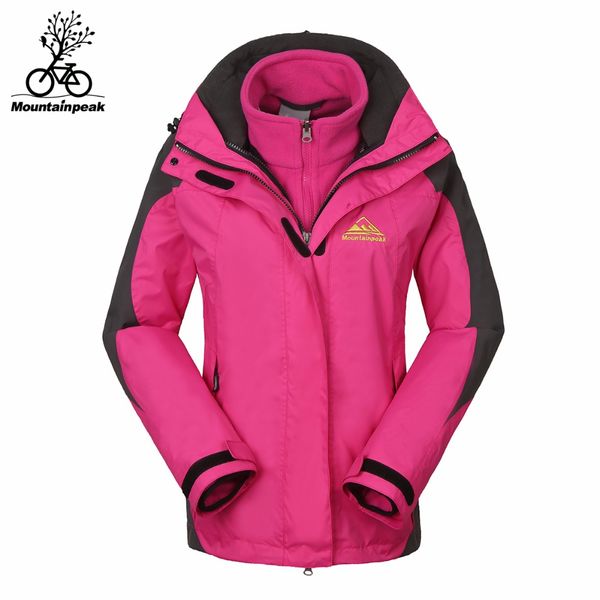 

women softshell jackets winter 2pieces set inner fleece female hiking jacket windproof waterproof thermal cycle climbing outwear, Blue;black