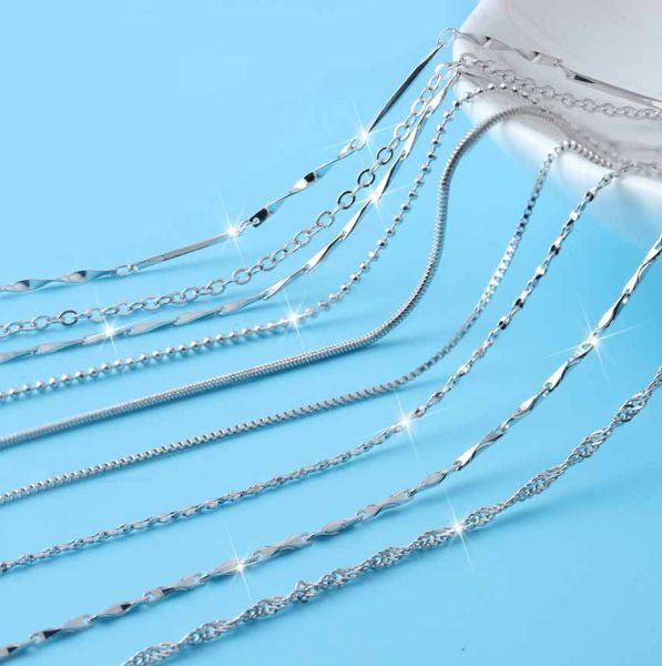 Femme Homme Collier En Acier Inoxydable Maillon de Chaîne argent corde 22/" 24/" Bijoux
