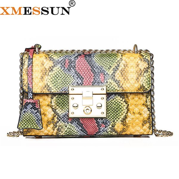 

xmessun 2019 women snake bag fashion shoulder bag chain messenger crossbody serpentine leather crossbody travel ins h312