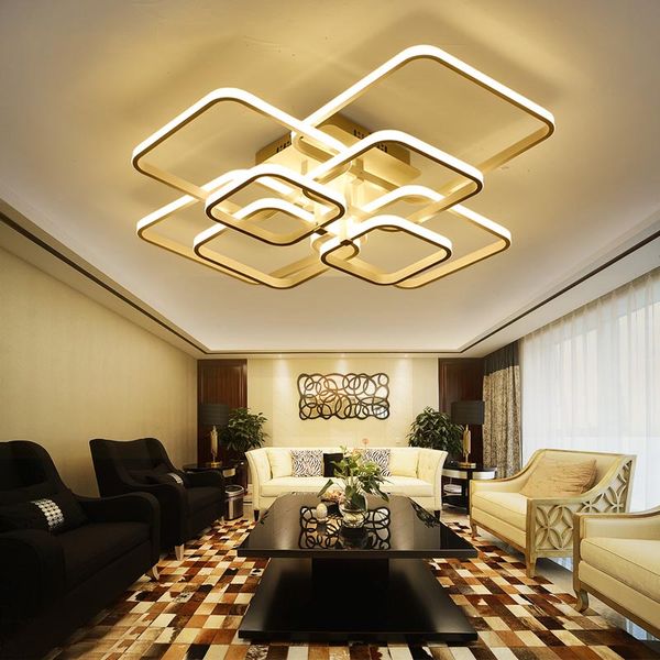 

квадратные окружность кольца потолочный светильник для гостиной спальня главная ac85-265v современные светодиодные потолочные светильники лю