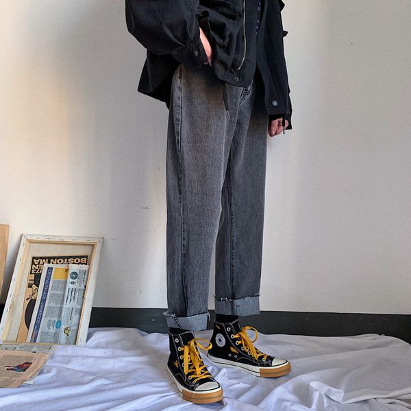 

2019 summer men's leisure baggy homme cargo jeans mens fashion loose black/blue color male trousers casual pants size -2xl