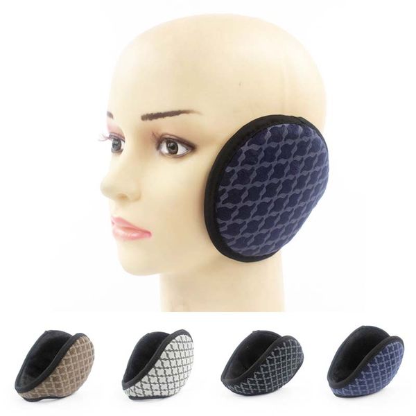 

sports checked earmuffs earcap ear warmer winter warm plush ear muffs ew-91, Blue;gray