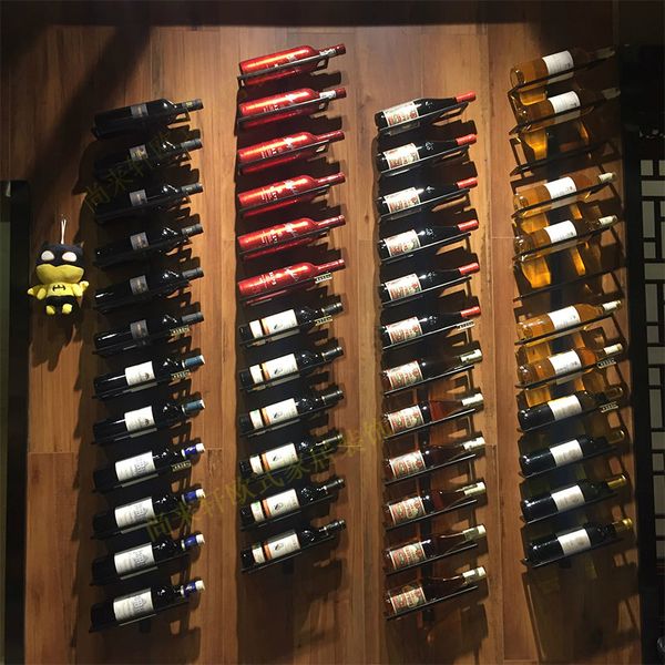 Fabrik Förderung Hihg Qualität Eisen Wand Wein Halter Europäischen-stil Wein Rack Flasche Display Stand Rack Organizer