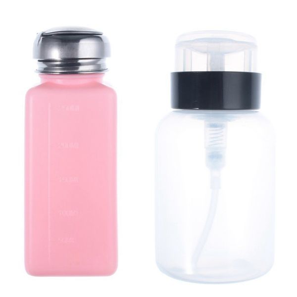 

nail brushes 2pcs empty pump pink dispenser for art remover 200ml bottle, Yellow