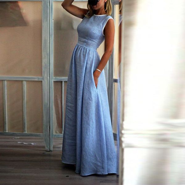 

грейс высокой талией карман рукавов вокруг шеи талии платье, White;black