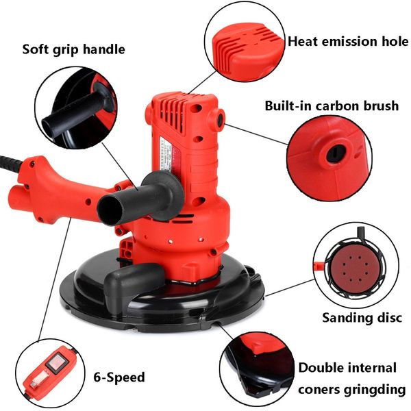 

220в 2600rpm стены шлифовальный станок портативный сухой стены шлифмашинкой с набором аксессуаров для электроинструментов