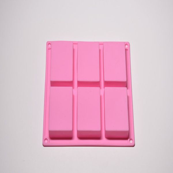 

6 cavity plain basic rectangle silicone mould for homemade craft soap mold decorating tools kitchen baking scraper