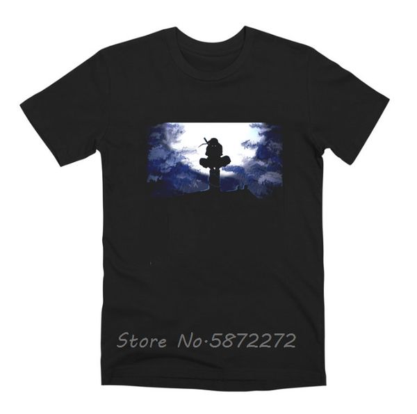 

harajuku japanese anime itachi uchiha akatsuki t-shirt custom printed tshirt hip hop funny tee mens tee shirts hip hop tees top, White;black