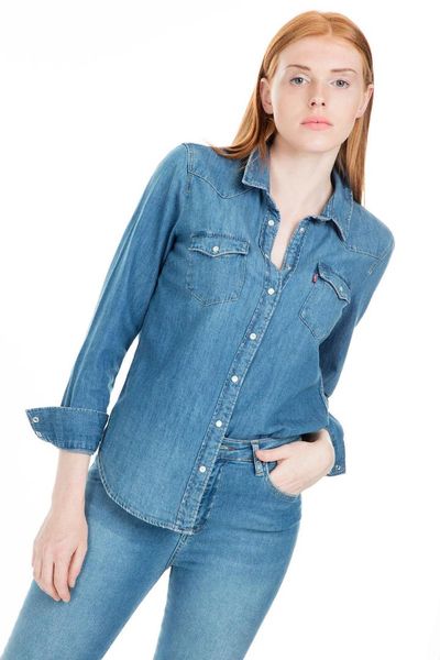 

jeans shirt women denim shirt 58930, White;black