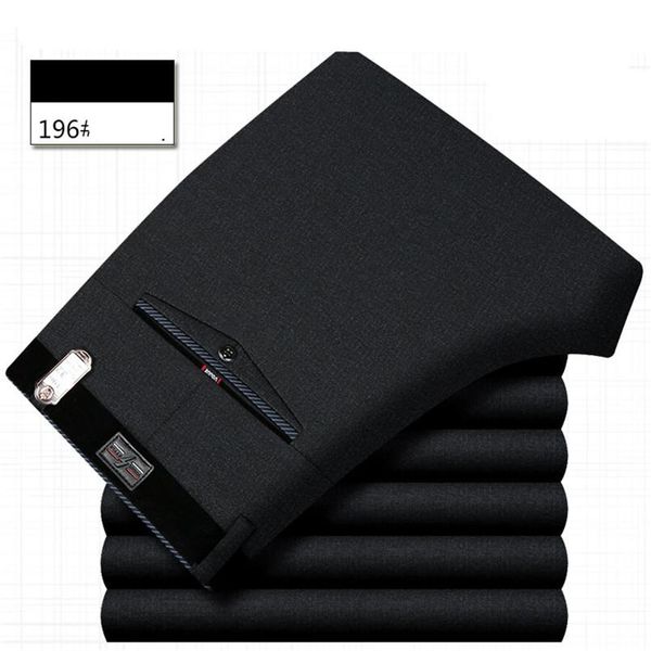 

icpans mens trouser office formal business smart suit pants men polyester cotton classic wedding dress pants men black blue 2019