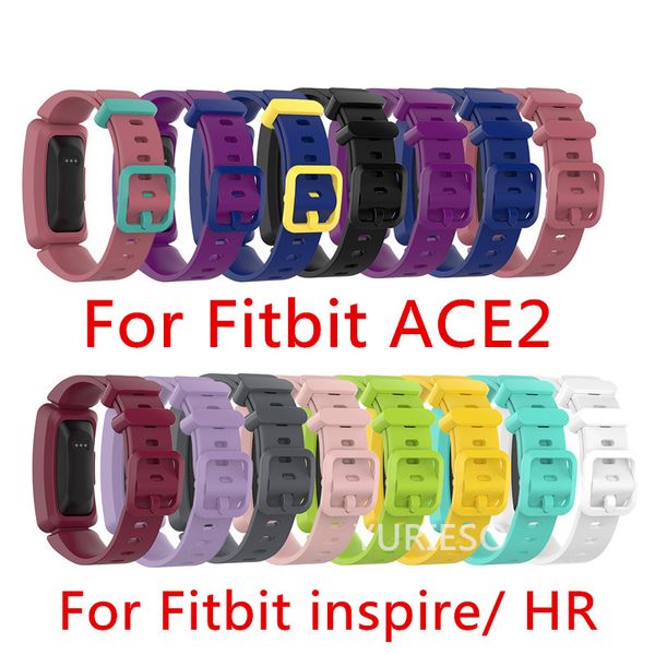 Pulseira de pulseira de silicone para fitbit inspir / inspir hr fitbit ACE 2 ACE2 Tracker Smartwatch Substituição Banda de relógio Strap