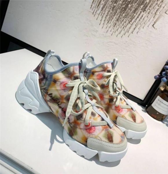 

2019 womens luxury designer sneakers casual shoes neoprene grosgrain ribbon connect lace up sneaker rubber sole party dress trainers, Black