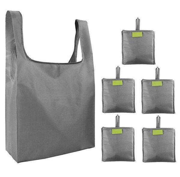 

10pcs eco shopping bag 2020 new plain oxford promotion creative foldable reusable grocery storage bag 9colors