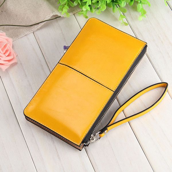 

new fashion korean women clutch bag with wristband leather solid color lady girl long wallet card holder zipped coin purse mv66, Red;black