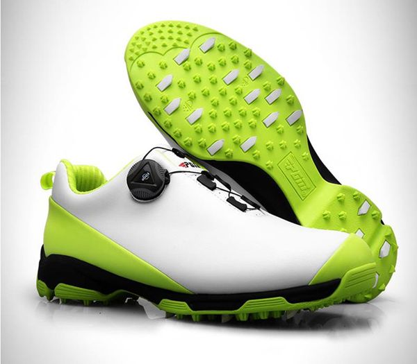 

golf shoes men waterproof sports shoes knobs buckle mesh lining breathable anti-slip sneakers for male
