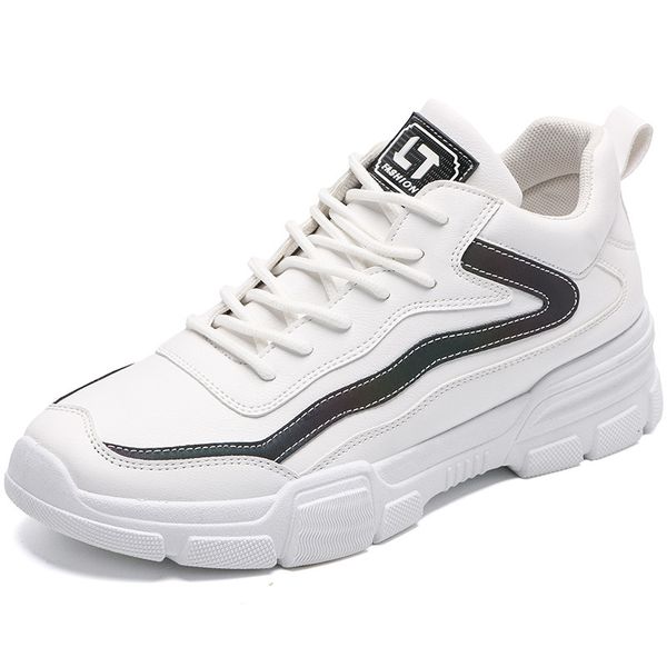 

2020 new korean trendy wild tide shoes men's sports and leisure shoes reflective white shoes, Black