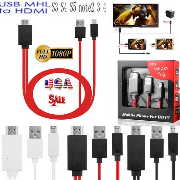 

mhl micro usb to hdmi 1080p hd tv data cable adapter for android phones samsung