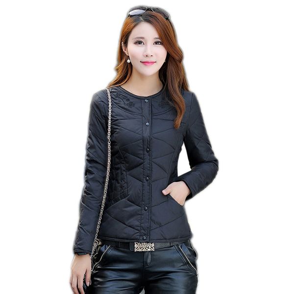 

winter women outerwear 2018 new slim short female down jacket liner middle-aged long-sleeved white duck down ladies parkas cw557, Black