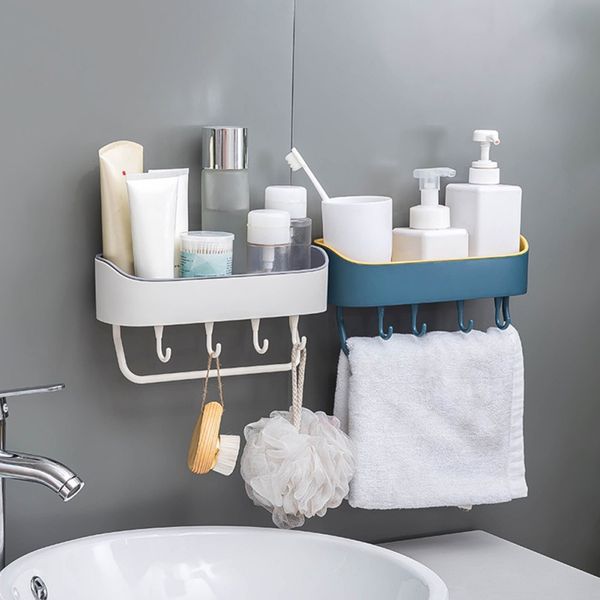 

simple bathroom shelf punch-wall-mounted multi-function plastic kitchen finish rack dropship