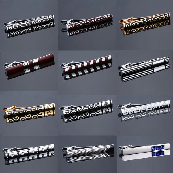

man classic multi type tie clip luxury men plating metal crystal necktie tie bar designed clasp clip wedding gold silver, Silver;golden