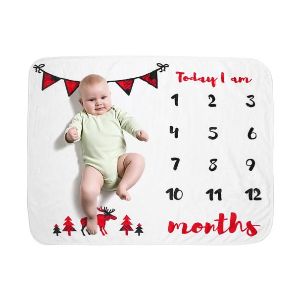 

christmas newborn baby milestone blanket flannel picture p prop background monthly blanket bedding wrap swaddle 105x70cm