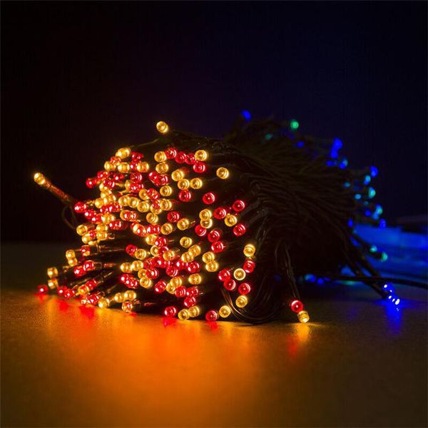 

led solar string lights, 8 modes starry icicle window lights wrap lamp for valentine, christmas, wedding, halloween, birthday party decorati