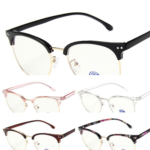 

eyebrow half mobile phone frame anti-blue ray mobile phone plain glasses men's and women's all-match metal glasses frame 1520, Silver