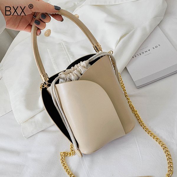 

bxx] solid color pu leather crossbody bucket bags for women 2020 elegant shoulder handbags female totes lady hand bag hm174