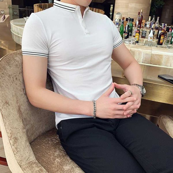 

горячие продажи мода 2019 лето мужчины рубашки высокого качества slim fit shirt мужчины с коротким рукавом повседневная homme streetwear 4xl, White;black