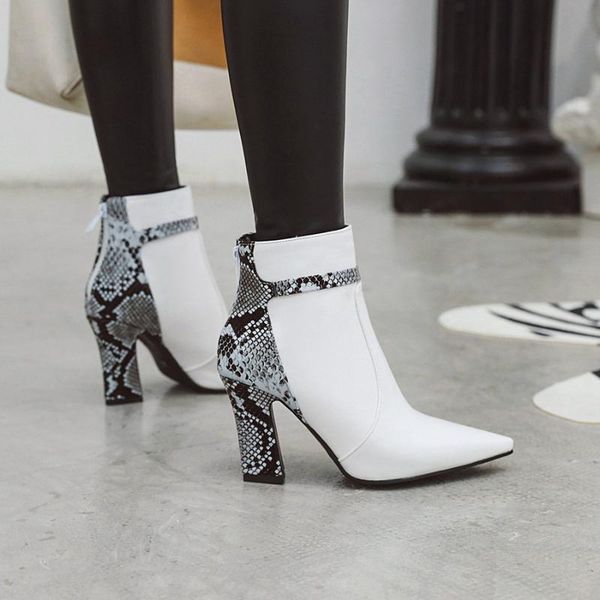 

winter 8.5cm high heel boots black yellow ankle boots for women shoes size 34-46