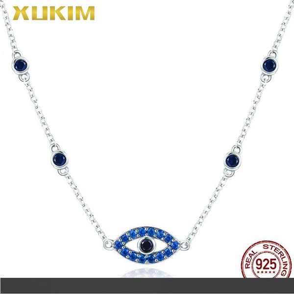 

sn818 xukim ювелирные изделия стерлингового серебра 925 пробы сглаз кулон ожерелье волшебный глаз ожерелье, Silver