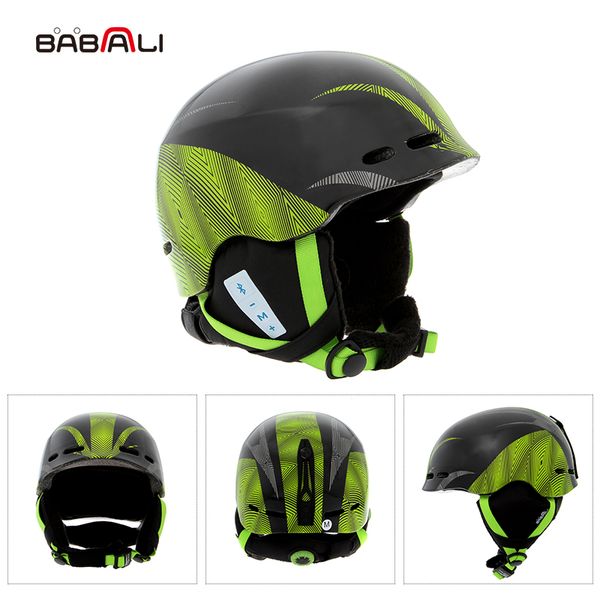 

babaali snow helmet music bluetooth helmet intelligent skateboard cool max lining skiing helmets
