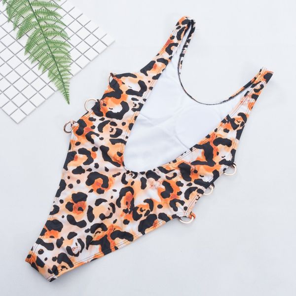 

delicate european and american-style new womens leopard print one-piece swimsuit swimsuit, White;black