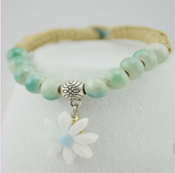 

designer retro style bracelet ceramic charm bracelet korean creative handwork style couple bracelet ornament jewelry charm luxury designer, Golden;silver