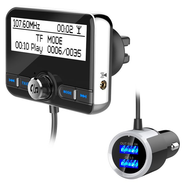 

wireless radio fm charger bluetooth adapter display car audio mp3 transmitter