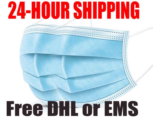 

dhl disposable face mask 3 layer ear-loop dust mouth masks cover 3-ply non-woven disposable dust mask soft breathable outdoor part