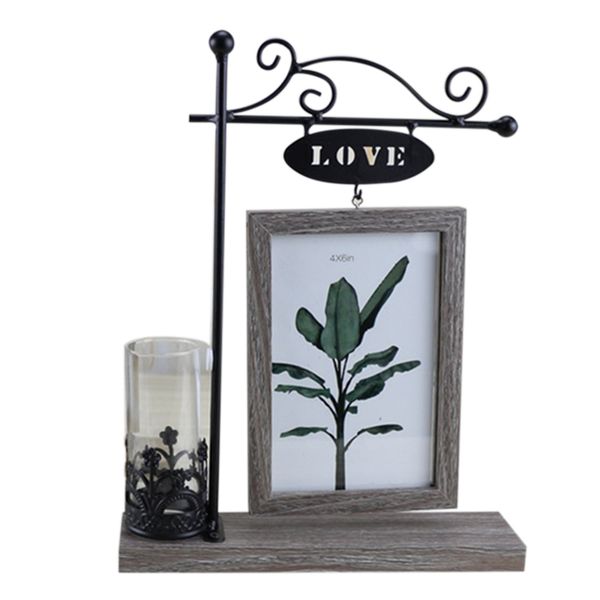 

european with hydroponics 6 inch hanging double-sided wood p frame picture frame creative iron crafts gifts home decoratio