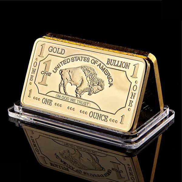 

metal craft 1oz usa buffalo rare coin 100 mill 999 fine american gold plated bar